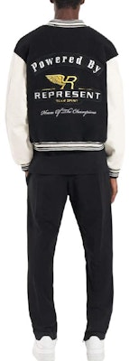 REPRESENT FW22 Logo Patchwork Baseball Jacket Unisex Black Long Sleeve. M01078-01-BLACK Purchase REPRESENT FW22 Logo Patchwork Baseball Jacket Unisex Black Long Sleeve. M01078-01-BLACK