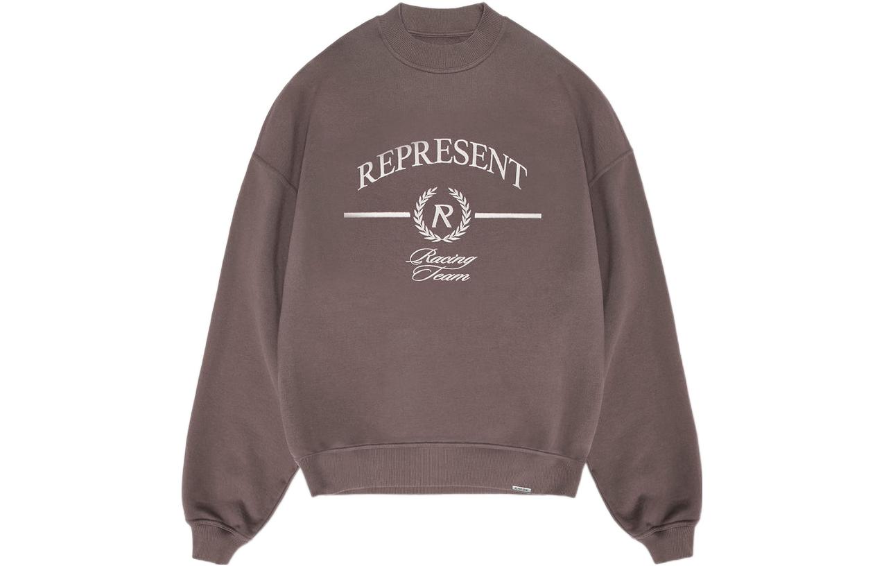 Represent FW22 Logo Print Crewneck Pullover Sweatshirt Brown M04261-292