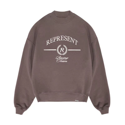 Represent FW22 Logo Print Crewneck Pullover Sweatshirt Brown M04261-292