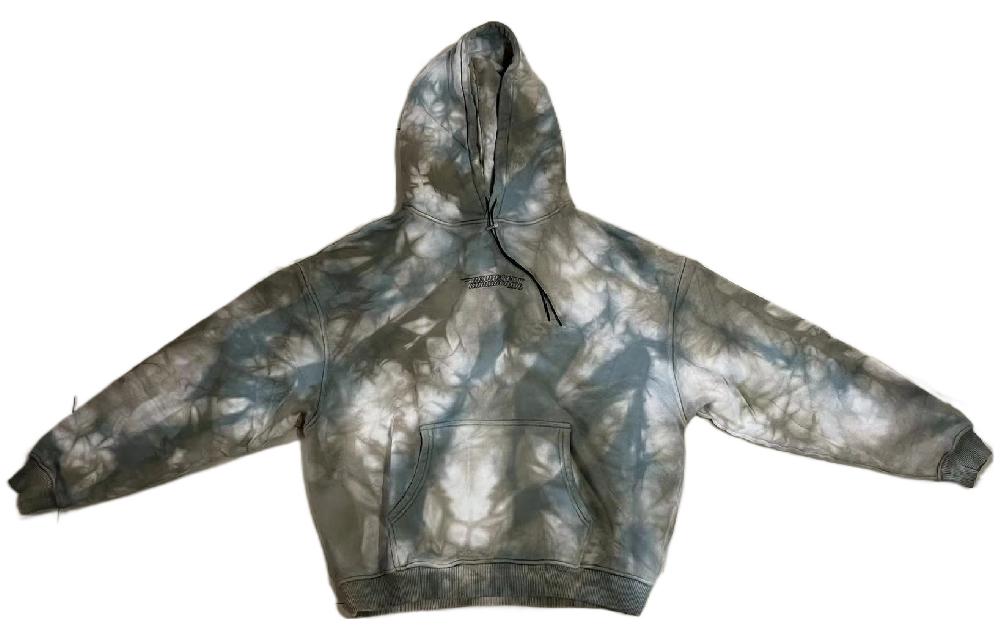 Represent FW22 Logo Tie-Dye Abstract Washed Hoodie Men’s Blue Green M04030