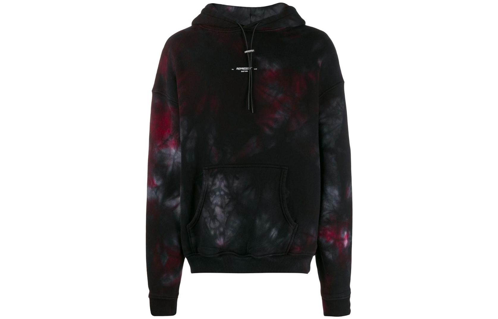 Represent FW22 Marble Print Hoodie Black Menswear M04017BLACK