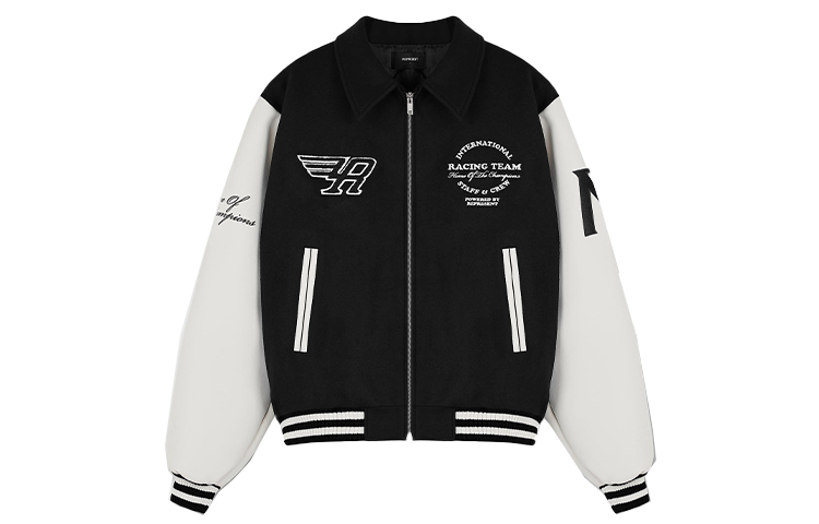 REPRESENT FW22 Racing Team Varsity Bomber Jacket Black Unisex M01143-01