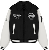 REPRESENT FW22 Racing Team Varsity Bomber Jacket Black Unisex M01143-01 REPRESENT FW22 Racing Team Varsity Bomber Jacket Black Unisex M01143-01