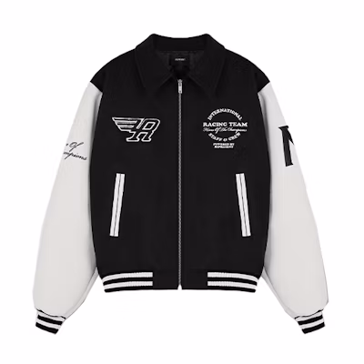 REPRESENT FW22 Racing Team Varsity Bomber Jacket Black Unisex M01143-01