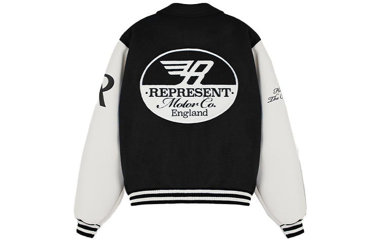 Lookbook REPRESENT FW22 Racing Team Varsity Bomber Jaket Hitam Uniseks M01143-01