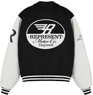 REPRESENT FW22 Racing Team Varsity Bomber Jaket Hitam Uniseks M01143-01 Lookbook REPRESENT FW22 Racing Team Varsity Bomber Jaket Hitam Uniseks M01143-01