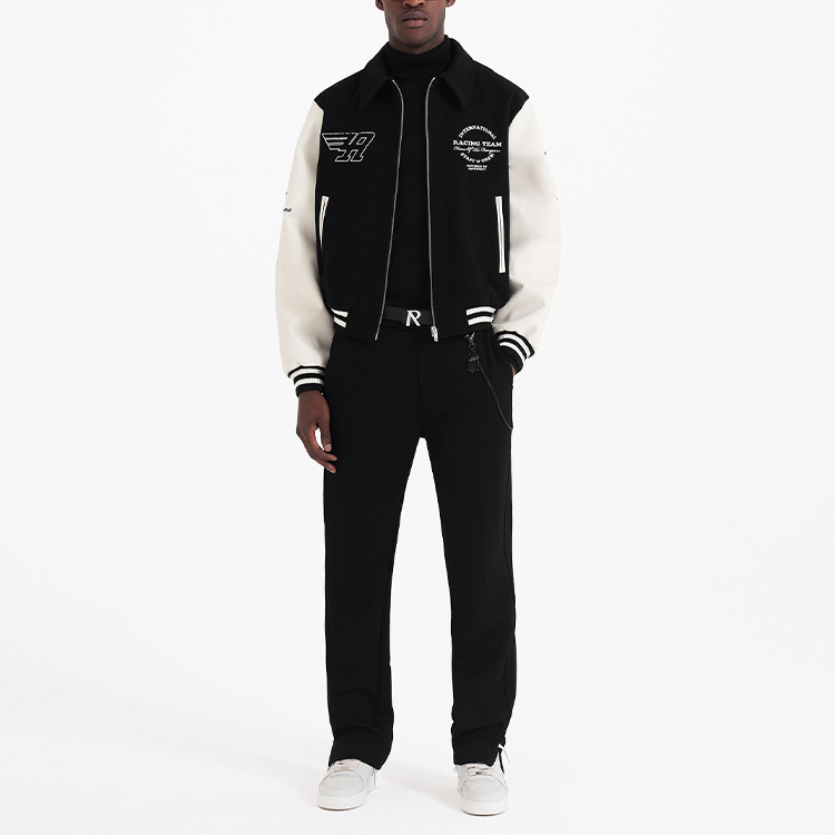 Shop REPRESENT FW22 Racing Team Varsity Bomber Jaket Hitam Uniseks M01143-01