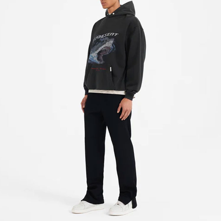 Shop REPRESENT FW22 Shark Graphic Hoodie Black  Pullover. M04066-03