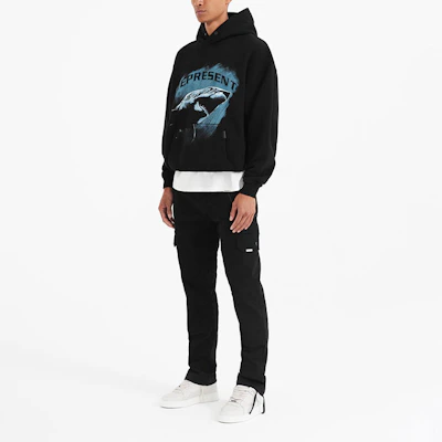 Represent FW22 Shark Print Pullover Long Sleeve Sweatshirt Black M04222-01 Shop Represent FW22 Shark Print Pullover Long Sleeve Sweatshirt Black M04222-01