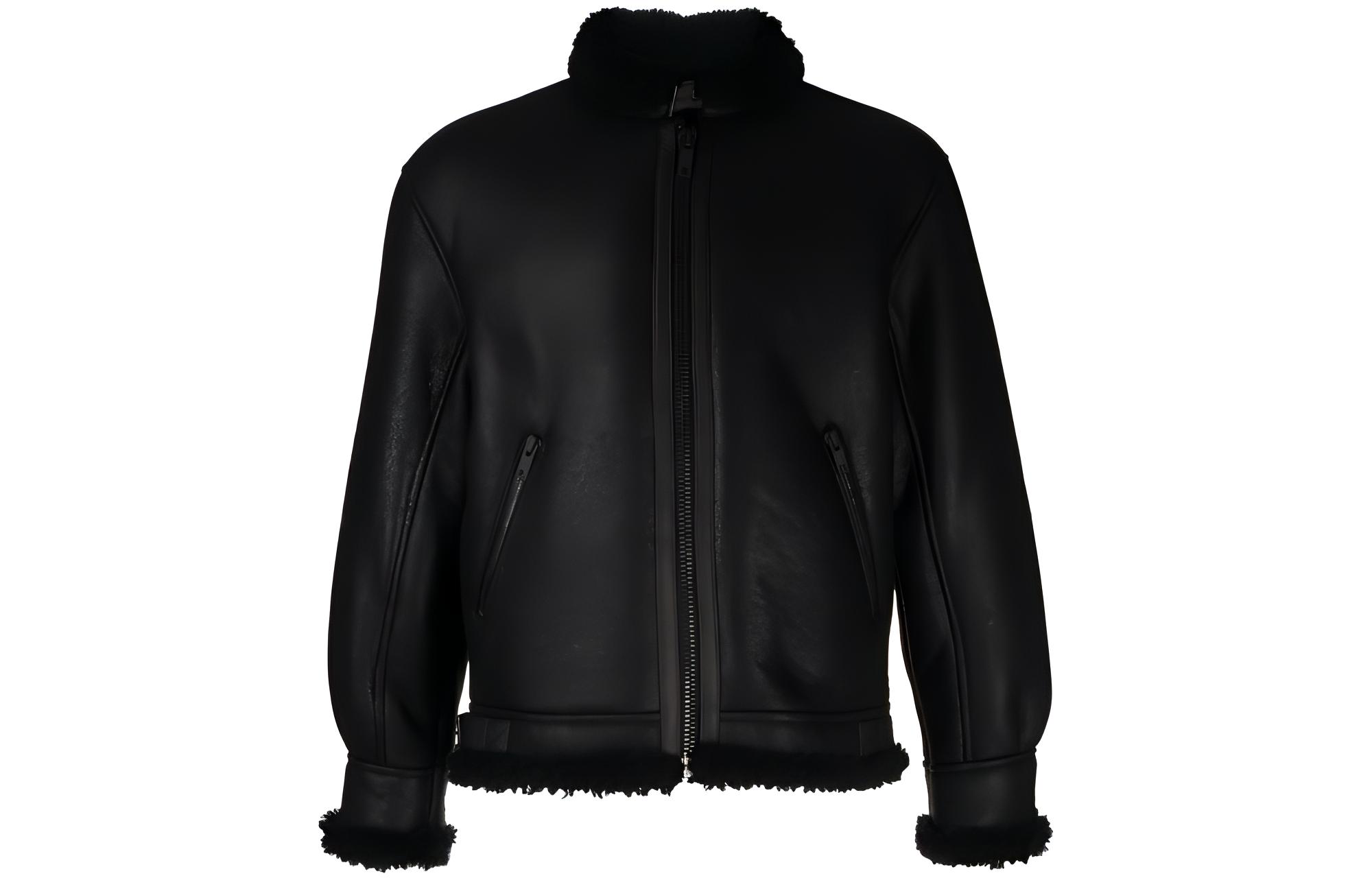 Represent FW22 Shearling Zip Jacket Unisex Black M0112-901
