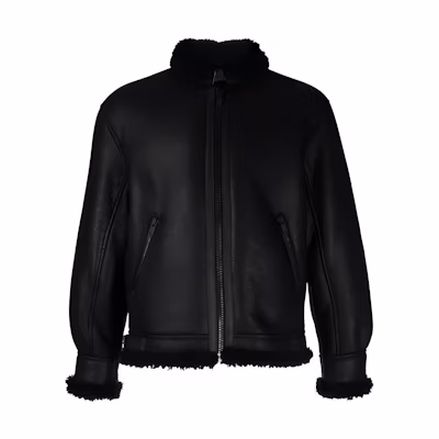 Represent FW22 Shearling Zip Jacket Unisex Black M0112-901