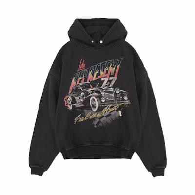 Represent FW22 Vintage Car Letter Print Sweatshirt Retro Black M04083-03