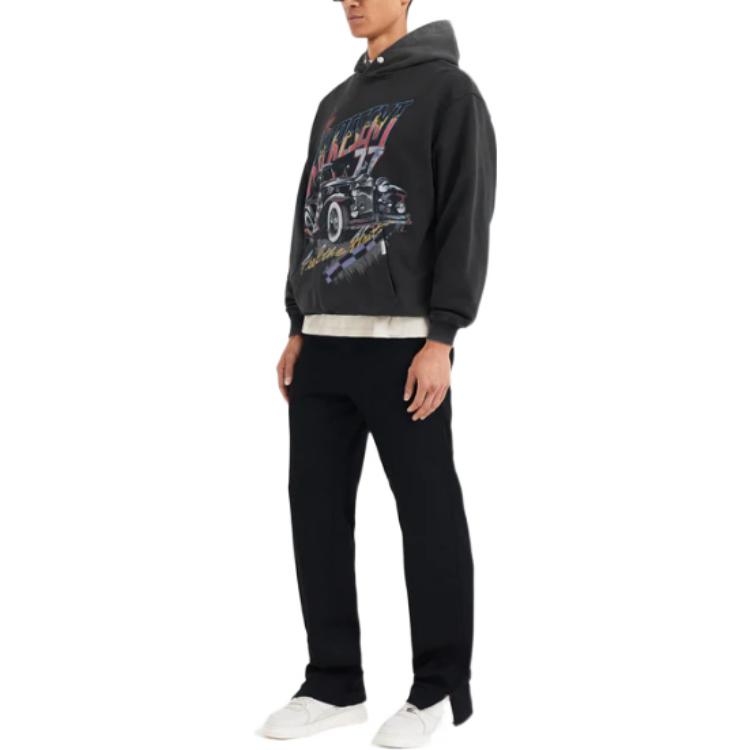 Shop Represent FW22 Vintage Car Letter Print Sweatshirt Retro Black M04083-03
