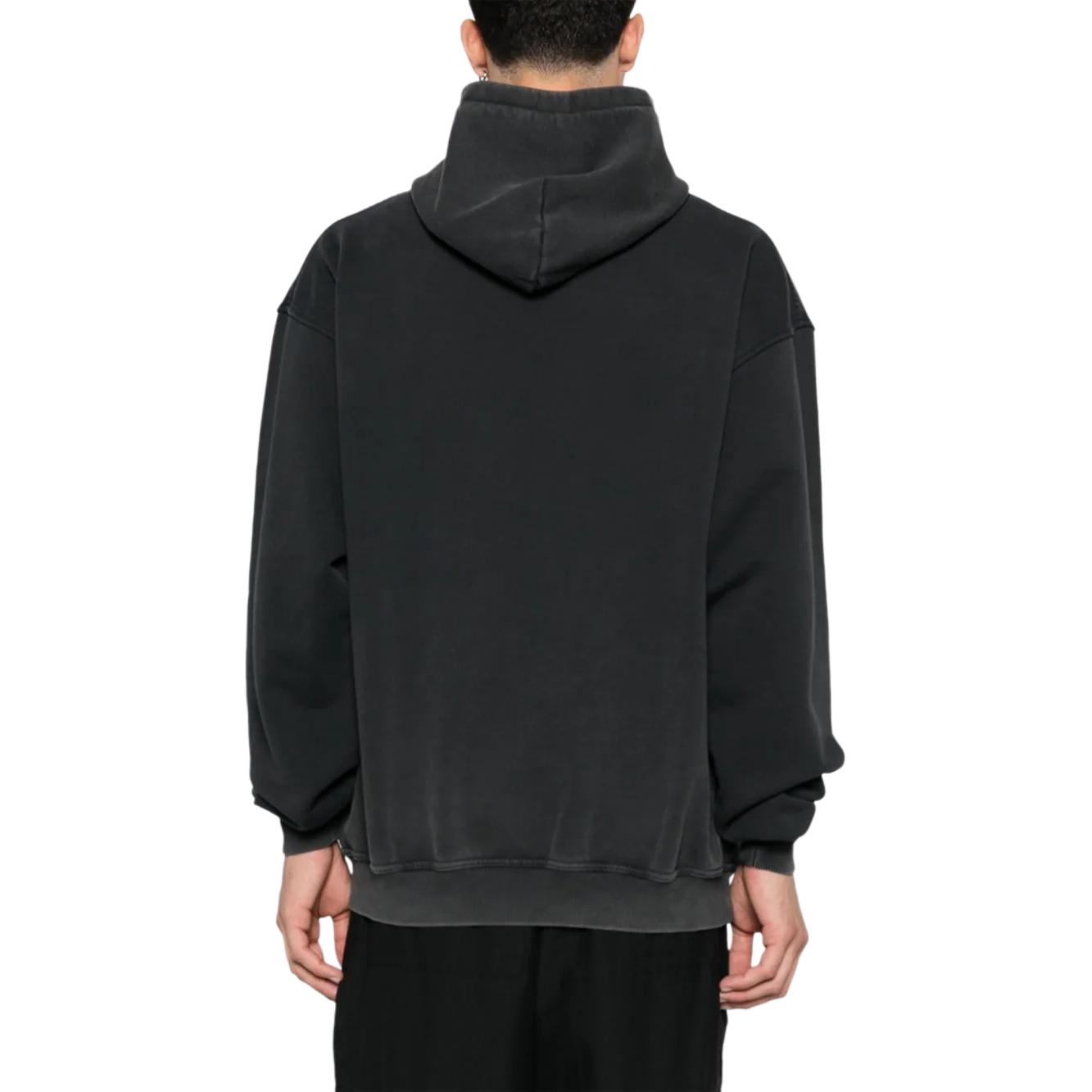 Shop REPRESENT FW24 Black Knit Textured Hoodie with Dog Print for Men M04149-03
