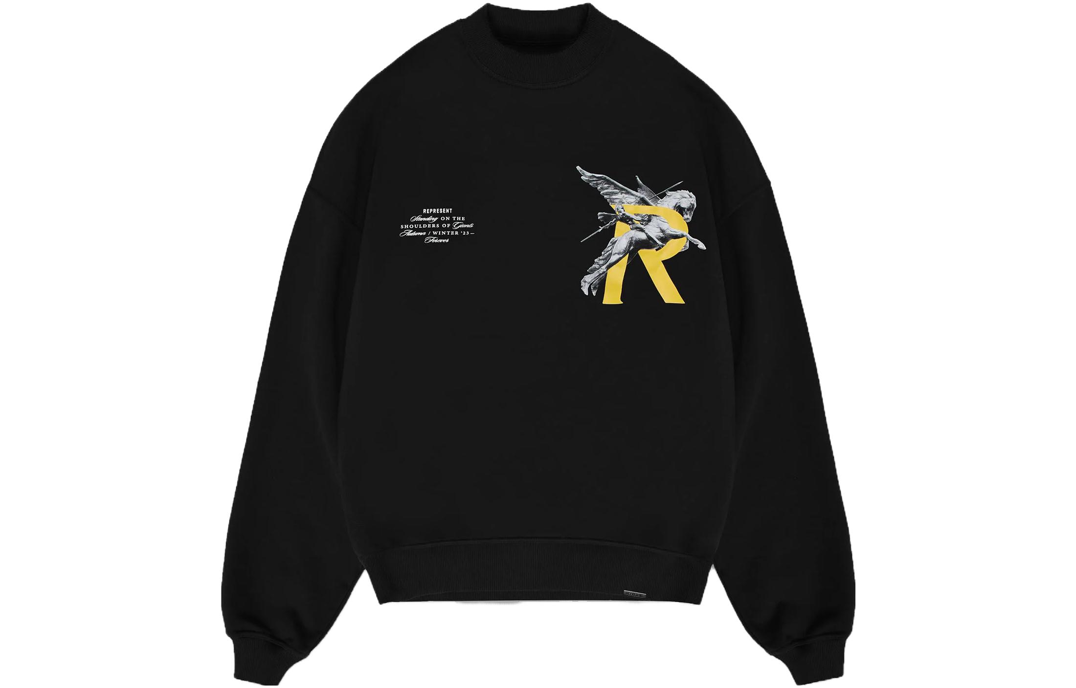 Order Represent GIANTS Pegasus Print Black Hoodie for Men MS4005-01