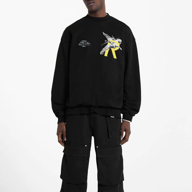 Shop Represent GIANTS Pegasus Print Black Hoodie for Men MS4005-01