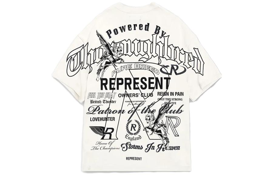 REPRESENT Graffiti Print Crewneck Short Sleeve T-Shirt Men’s White MLM4711-72