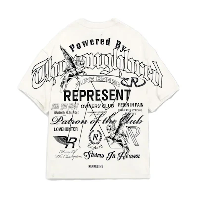 REPRESENT Graffiti Print Crewneck Short Sleeve T-Shirt Men’s White MLM4711-72