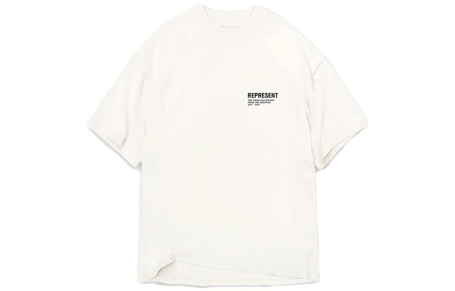 Order REPRESENT Kemeja-T Lengan Pendek Cetakan Graffiti Lelaki Putih. MLM4711-72