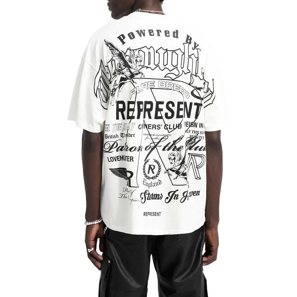 Shop REPRESENT Kemeja-T Lengan Pendek Cetakan Graffiti Lelaki Putih. MLM4711-72