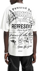 REPRESENT 涂鸦印花短袖圆领T恤 男款 白色 MLM4711-72 Shop REPRESENT 涂鸦印花短袖圆领T恤 男款 白色 MLM4711-72