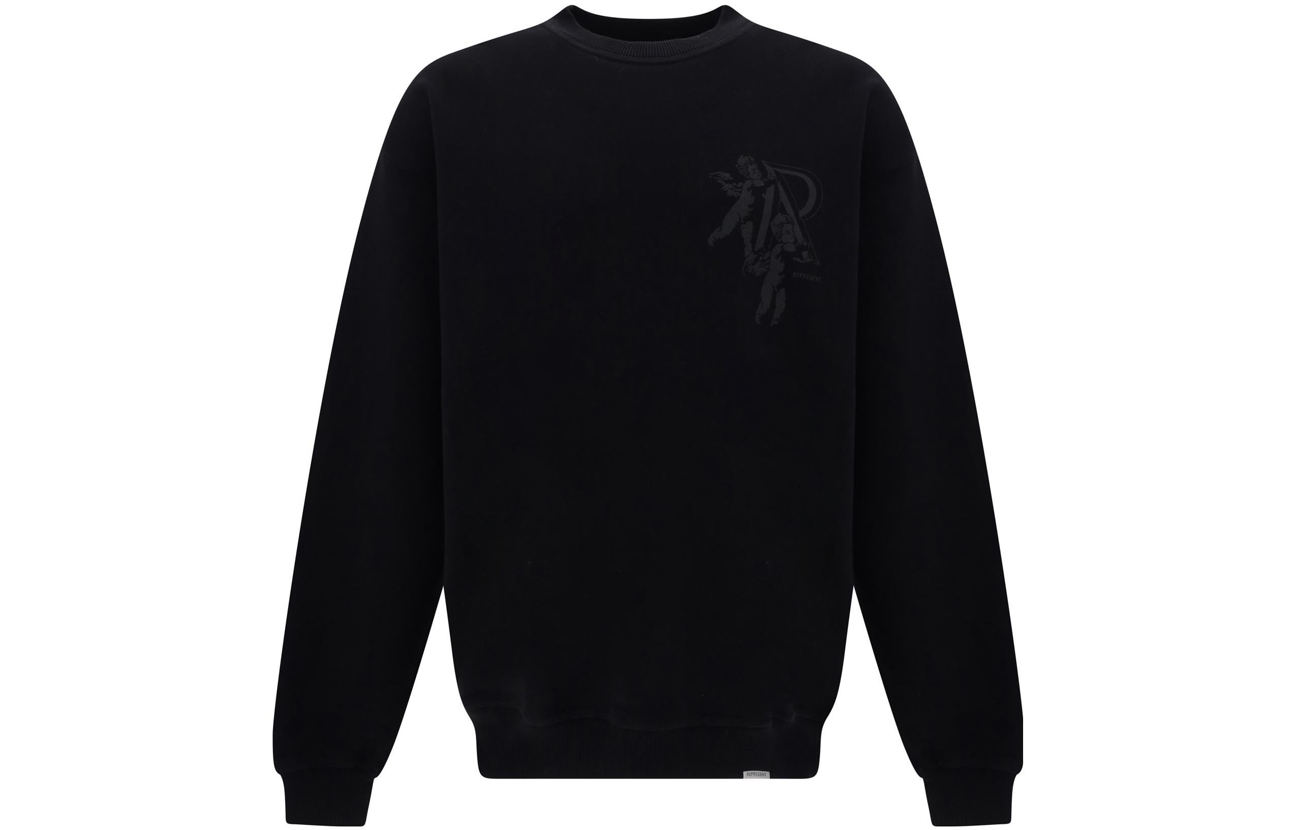 Represent Graphic Print Crewneck Pullover Sweatshirt Black MS4017-01