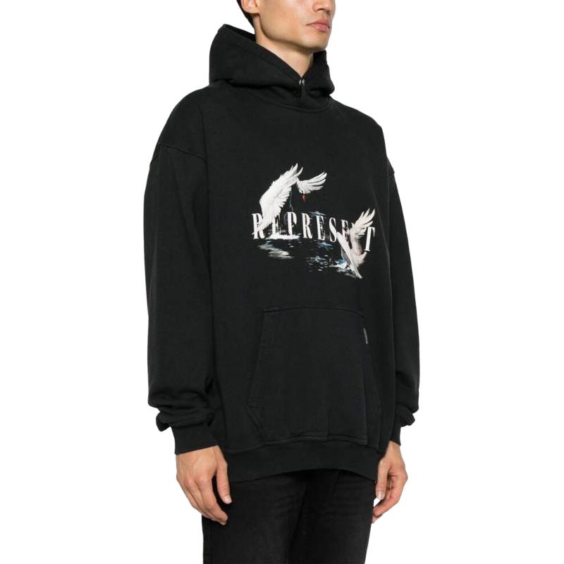Purchase 리프리젠트 그래픽 프린트 풀오버 후디 블랙 - 긴팔 MH4017-171