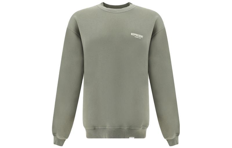 Represent Green Crewneck Logo Print Pullover Sweatshirt Long Sleeve MS4002-07