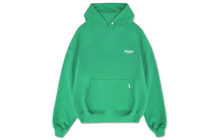 Represent Green Letter Print Long Sleeve Hoodie MH4004-301