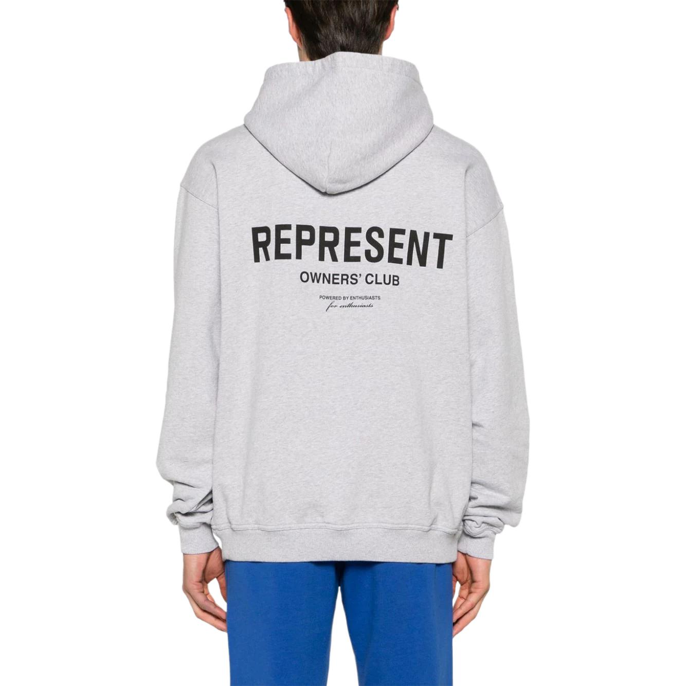 Lookbook Represent Grey Logo Print Pullover Hoodie - Loose Fit OCM407-302