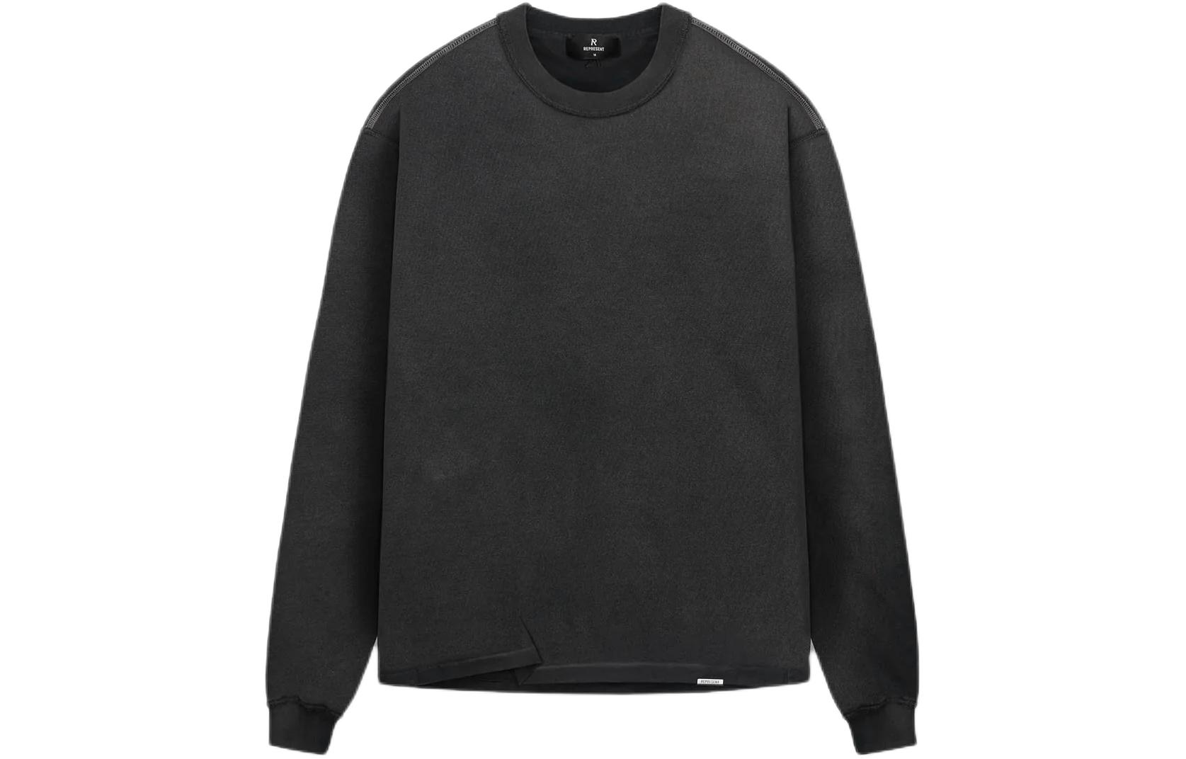 Represent Heavyweight Initial Crewneck Long Sleeve Sweatshirt Dark Grey Mens INM411-481