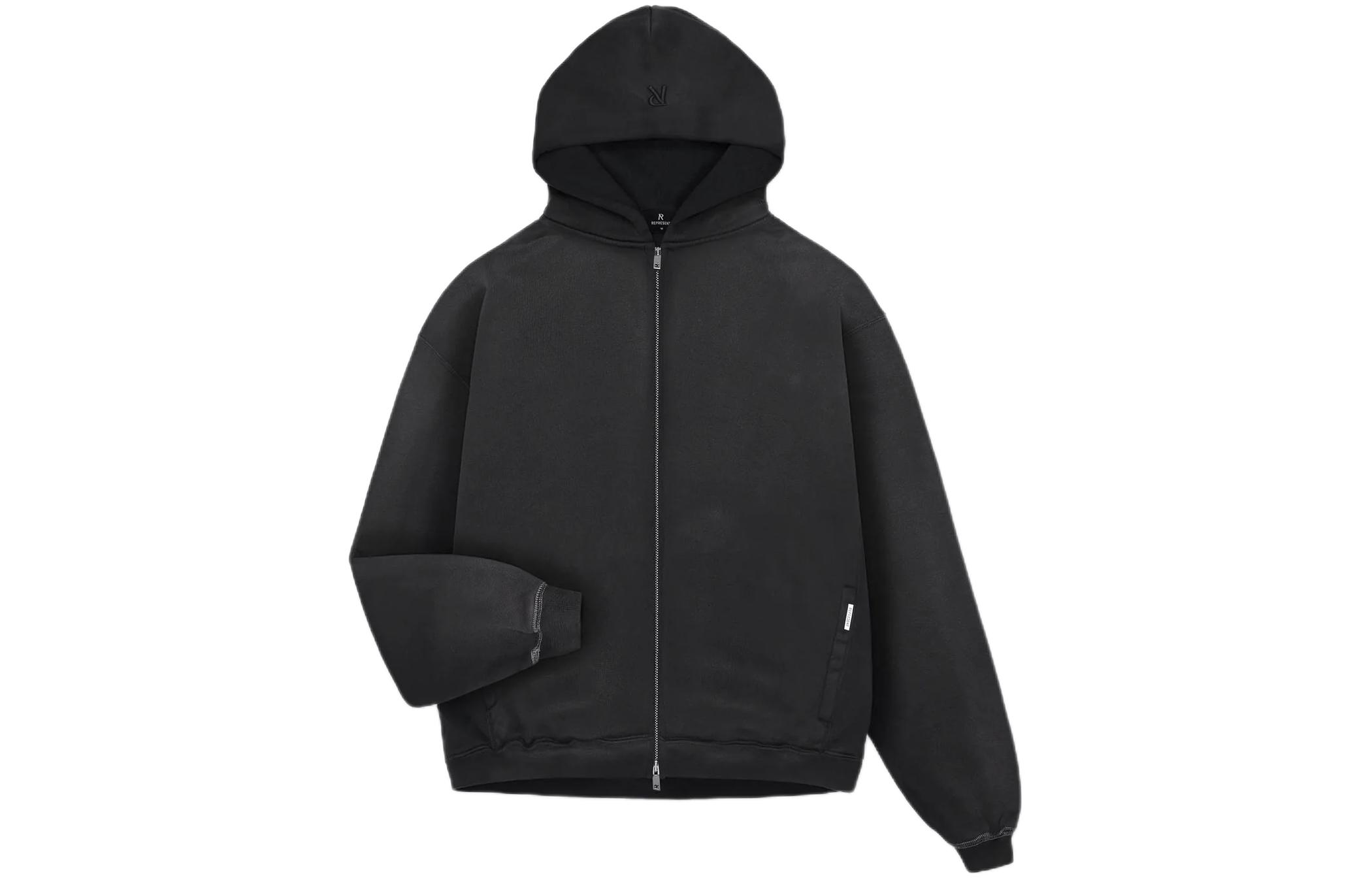 Represent Heavyweight Initial Zip Hoodie Black Full-Zip Jacket INM408-481