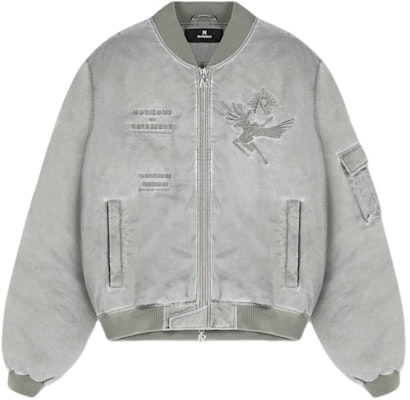 REPRESENT イカロス フライングボンバー グレー ロゴプリント ジップ 野球襟ジャケット メンズ MLM133-168 Buy REPRESENT イカロス フライングボンバー グレー ロゴプリント ジップ 野球襟ジャケット メンズ MLM133-168