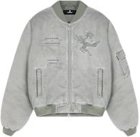 Order REPRESENT Icarus Flying Bomber Grey Logo Print Zip Baseball Collar Jacket Men. MLM133-168