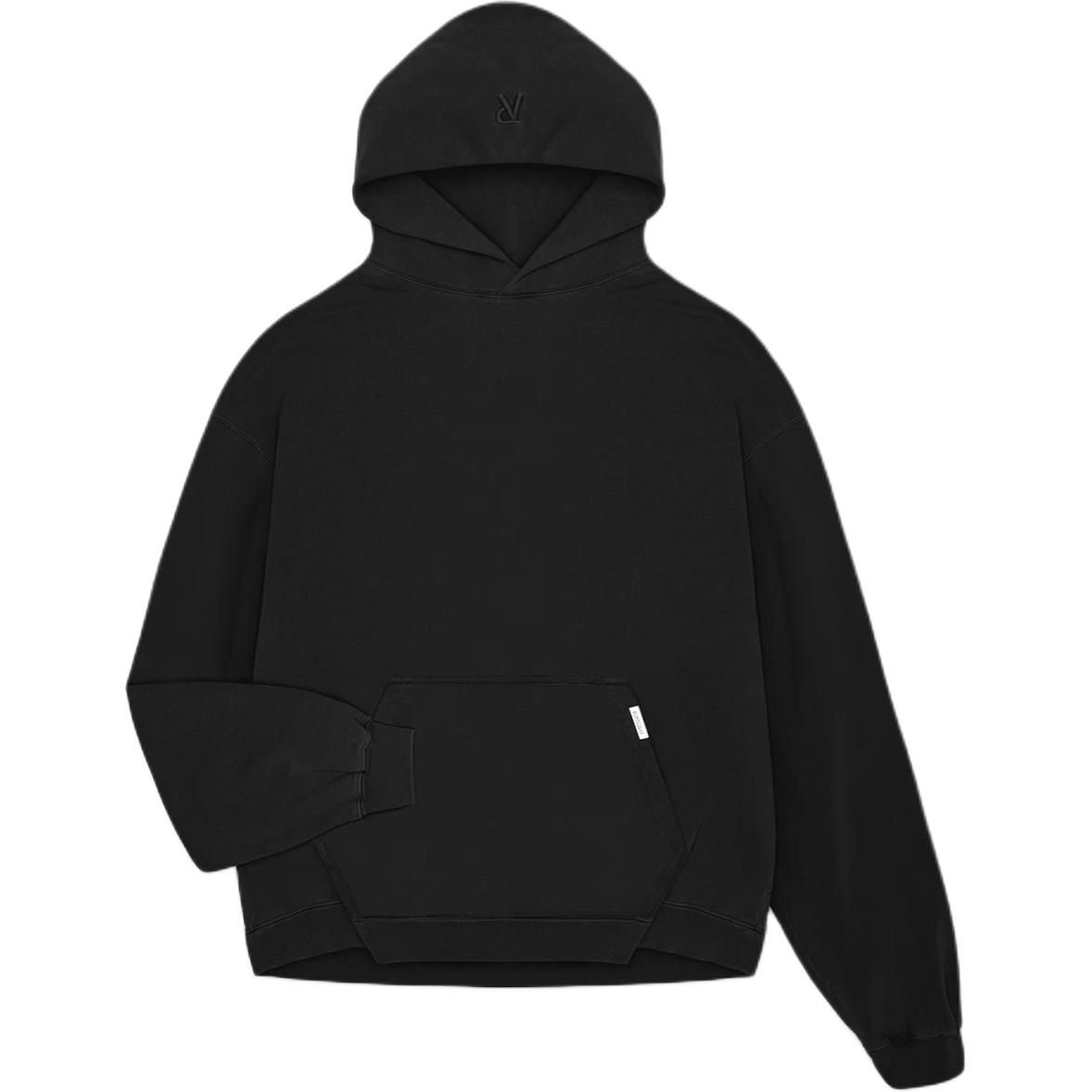 Represent Kangaroo Pocket Embroidered Initials Black Long Sleeve Sweatshirt Men INM4662-001