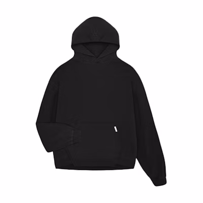 Represent Kangaroo Pocket Embroidered Initials Black Long Sleeve Sweatshirt Men INM4662-001