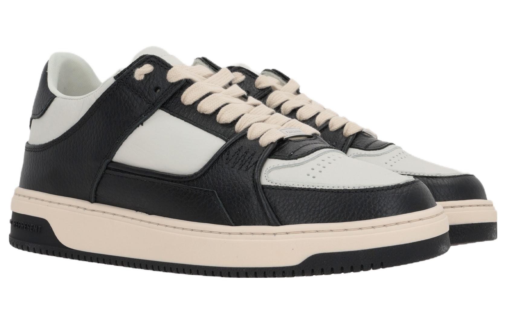 Order Represent Leder-Schnürschuhe ''Schwarz Weiß'' M12046-37