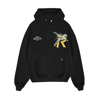 REPRESENT Letter Graphic Print Loose Fit Hoodie Black MH4021-01
