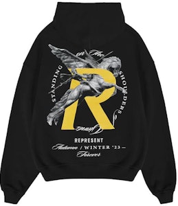 REPRESENT レターグラフィックプリントルーズフィットフーディー ブラック MH4021-01 Lookbook REPRESENT レターグラフィックプリントルーズフィットフーディー ブラック MH4021-01