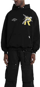 REPRESENT レターグラフィックプリントルーズフィットフーディー ブラック MH4021-01 Shop REPRESENT レターグラフィックプリントルーズフィットフーディー ブラック MH4021-01