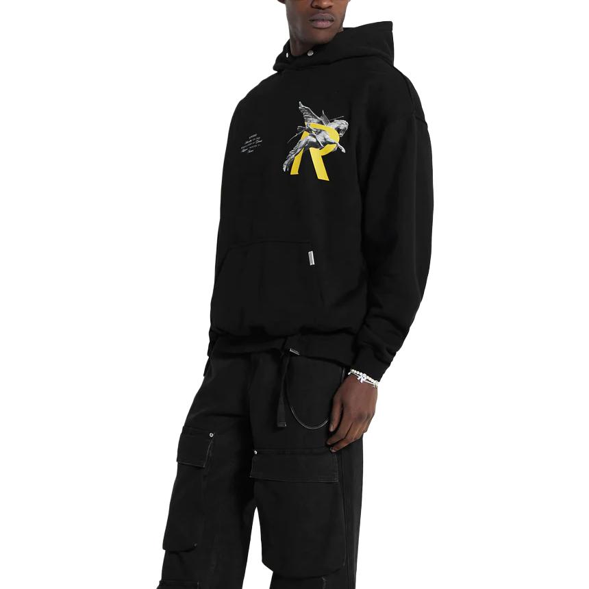 Details for REPRESENT レターグラフィックプリントルーズフィットフーディー ブラック MH4021-01