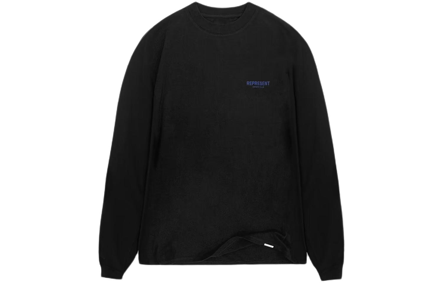 Represent Letter Print Crewneck Long-Sleeve Sweatshirt Black MT4044-330
