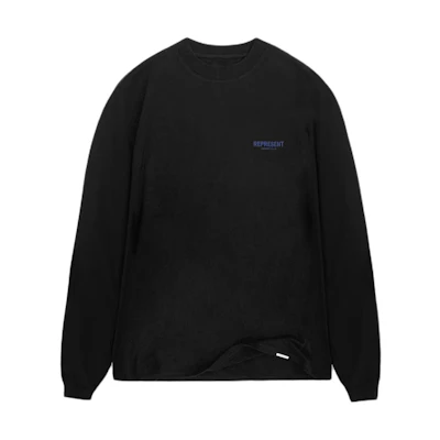 Represent Letter Print Crewneck Long-Sleeve Sweatshirt Black MT4044-330