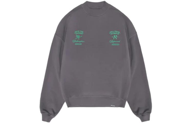 Represent Letter Print Crewneck Loose Fit Long Sleeve Sweatshirt Men Grey MS4014-390