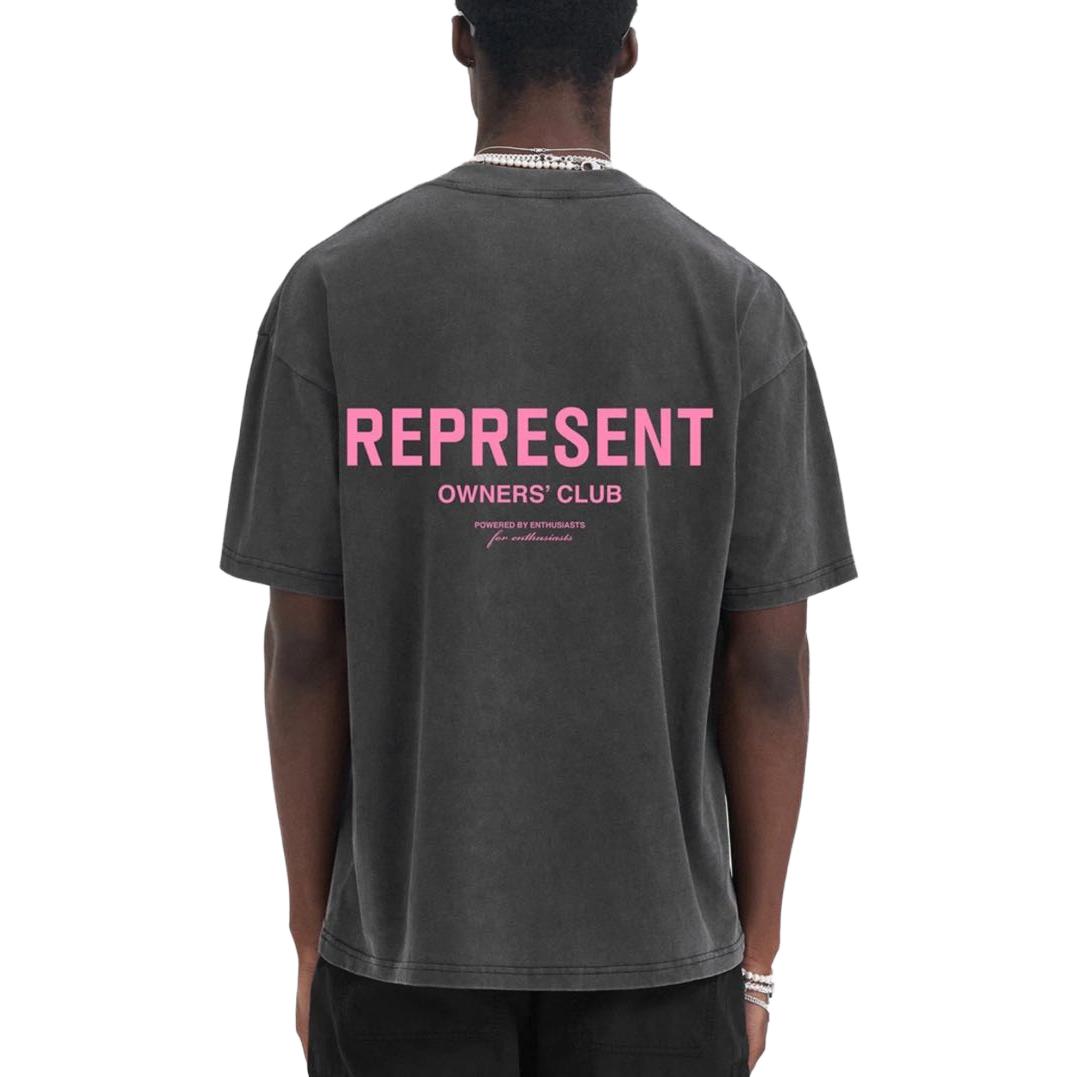 Sizing REPRESENT レタープリント クルーネック 半袖 Tシャツ ダークグレー. MT4007-455