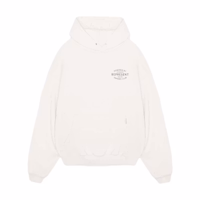 Represent Letter Print Hoodie for Men - Pure White OCM41240-072