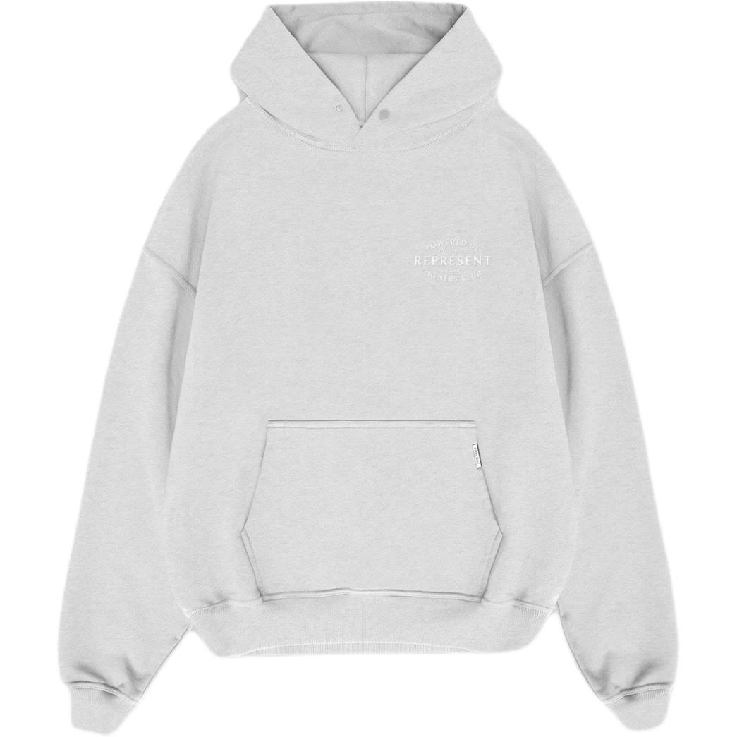 Represent Letter Print Hoodie Grey White OCM41240-158