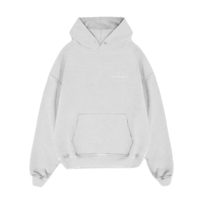 Represent Letter Print Hoodie Grey White OCM41240-158