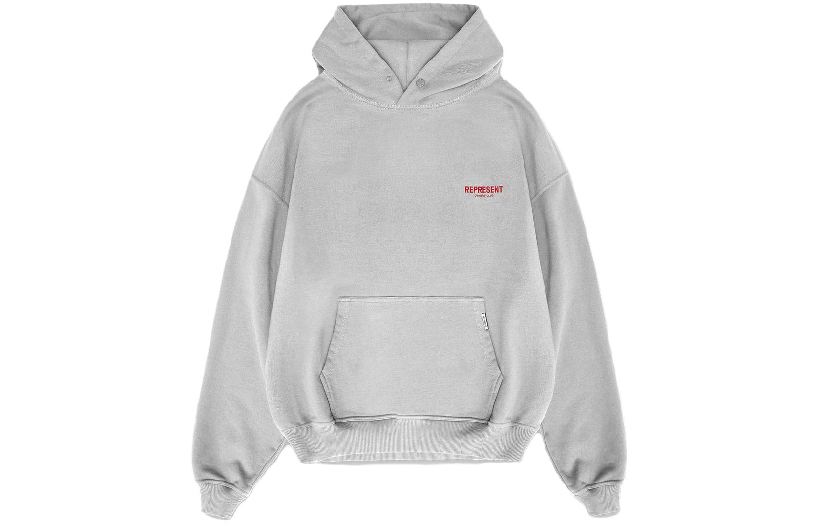 Represent Letter Print Hoodie Long Sleeve - Grey MH4004-437