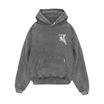 Represent Letter Print Hoodie Long Sleeve Grey MH4020-20